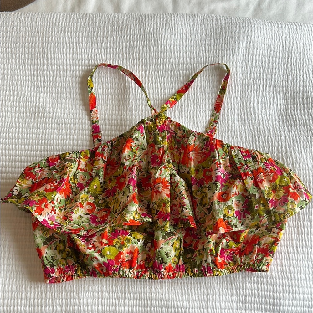 J Crew Floral Crop Top
